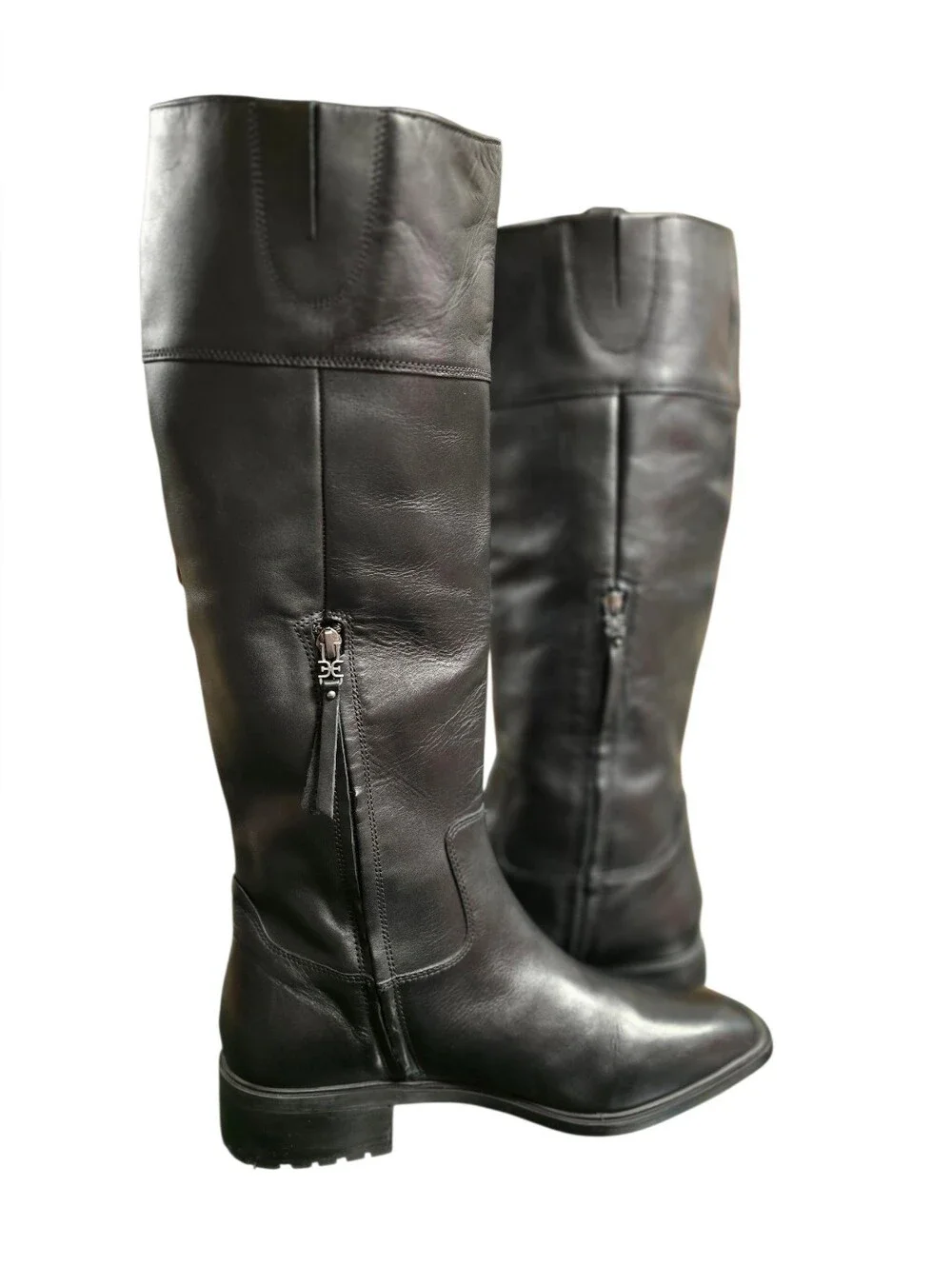 Sam Edelman Drina Women's Classic Tall Black Leather Riding Boots - sz 9.5